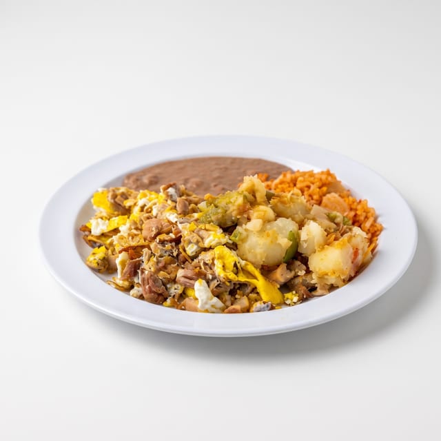 Carnitas and Egg Breakfast Plate.