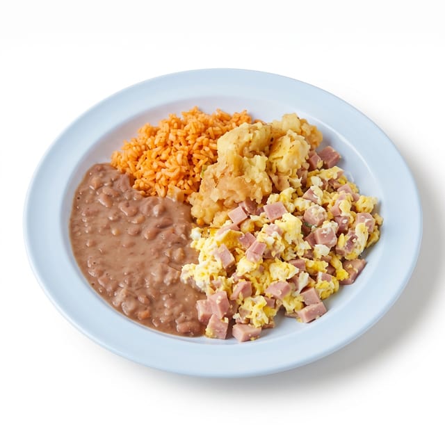 Ham and Eggs Breakfast Plate.