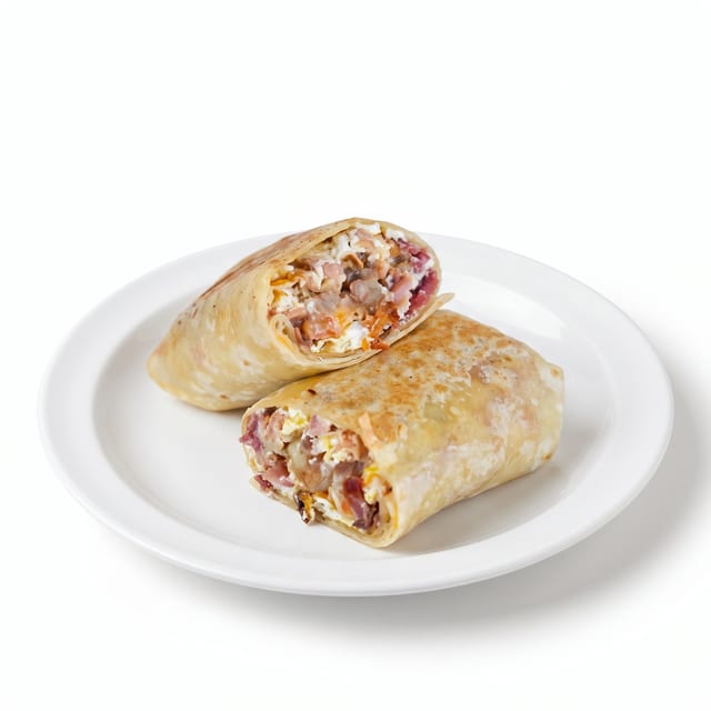 Bacon and Egg Breakfast Burrito.